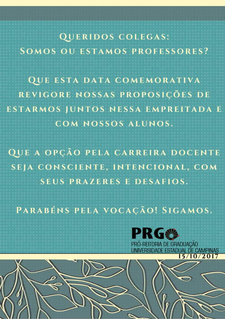 agradecimento aos professores da unicamp