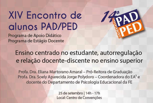 banner divulgação XIV encontro de alunos PAD/PED