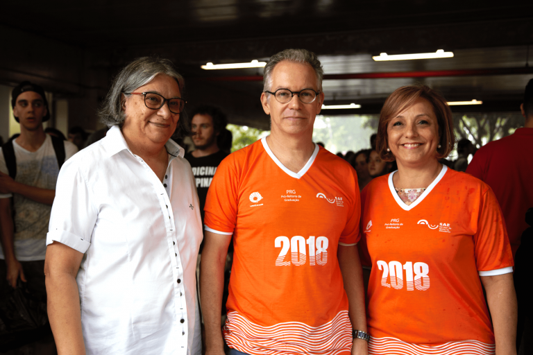 Teresa Atvars, coordenadora geral, Marcelo Knobel, reitor da Unicamp e Eliana Amaral, pró-reitora de graduação prestigiaram as atividades da Calourada Unicamp 2018