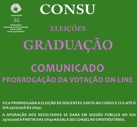 Prorrogado o Prazo para Votação das Eleições Discentes