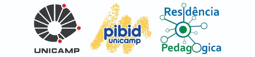Logo Unicamp, logo PIBID, logo residencia Pedagogica